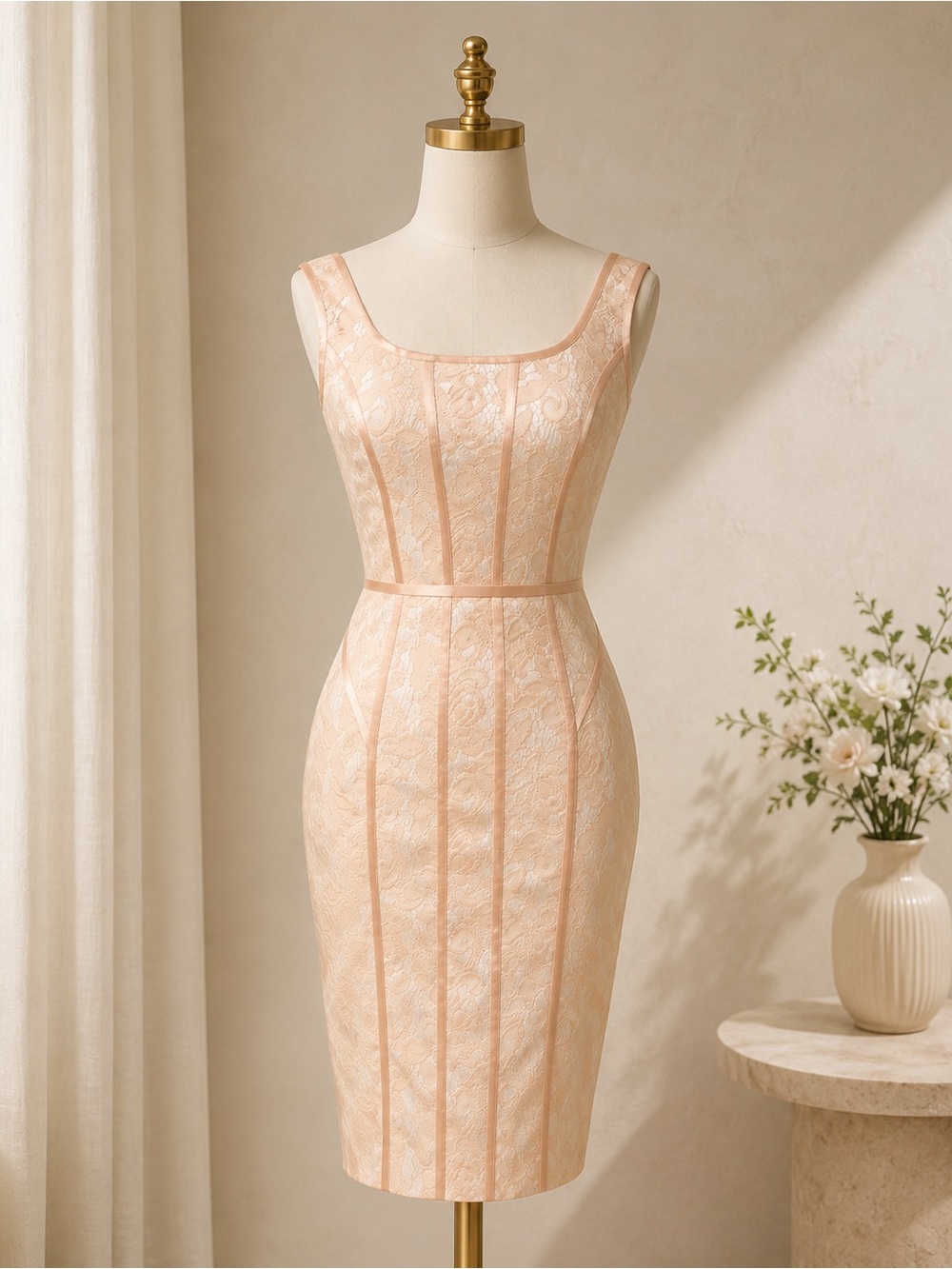 Cache Blush Lace Bodycon Cocktail Dress Size 0 Sheath Formal Wedding Guest